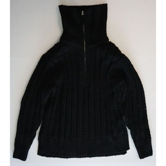 Aerie 065-0745-3088 Women's Sz XS True Black Cable Car Quarter Zip Sweater - Picture 11 of 13